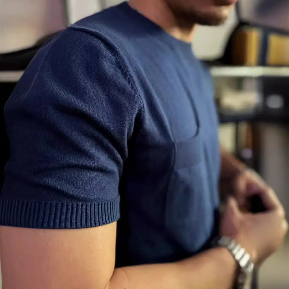 American Retro Loose Fit Round Neck T Shirt – Breathable Italian Knit | Old Money Style Prendersons