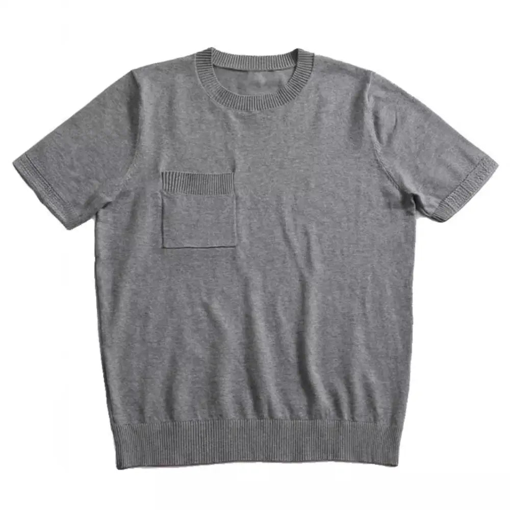 American Retro Loose Fit Round Neck T Shirt – Breathable Italian Knit | Old Money Style Prendersons