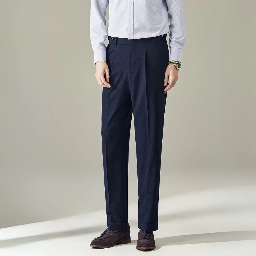 Straight Fit Light Business Mens Baggy Pants – Black, Navy Blue, Brown, Apricot, White | Old Money Menswear Prendersons