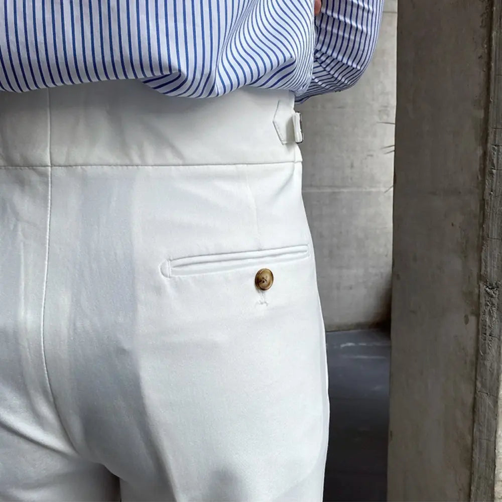Loose Fit Mens Suit Pants – White, Khaki, Black, Dark Grey | Banquet Ready | Old Money Menswear Prendersons