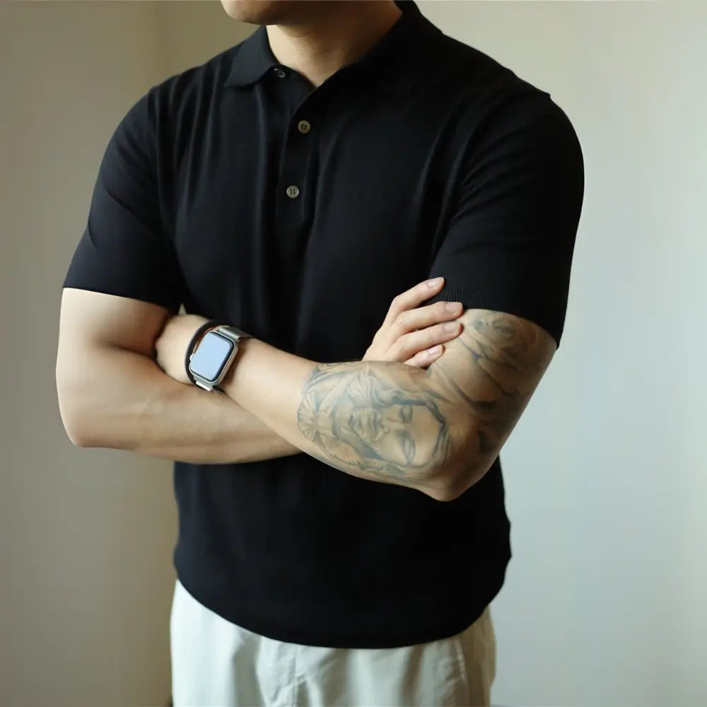 Men's Henry Collar slim fit Polo shirts– Leisure Style | Old Money Pullover Prendersons