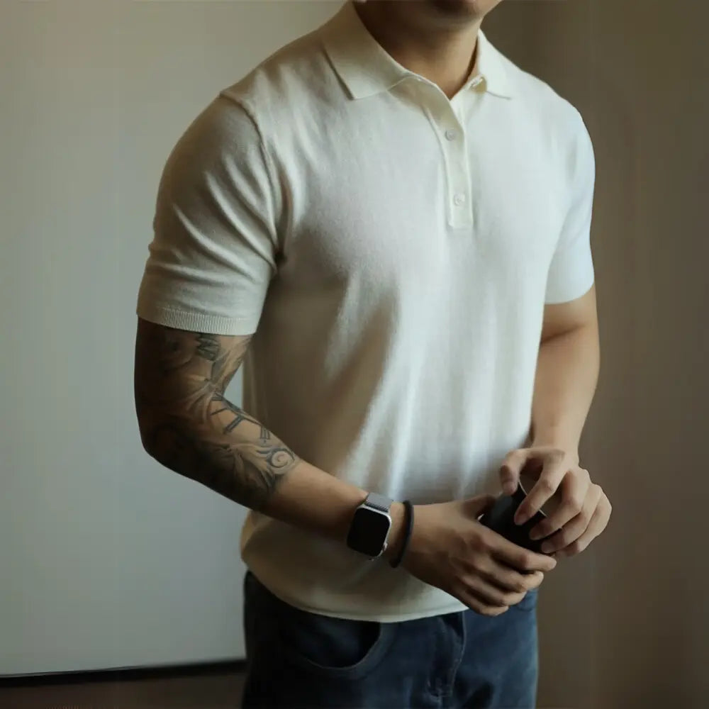 Men's Henry Collar slim fit Polo shirts– Leisure Style | Old Money Pullover Prendersons