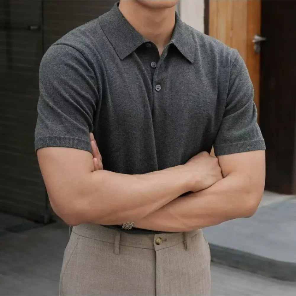 Men's Henry Collar slim fit Polo shirts– Leisure Style | Old Money Pullover Prendersons