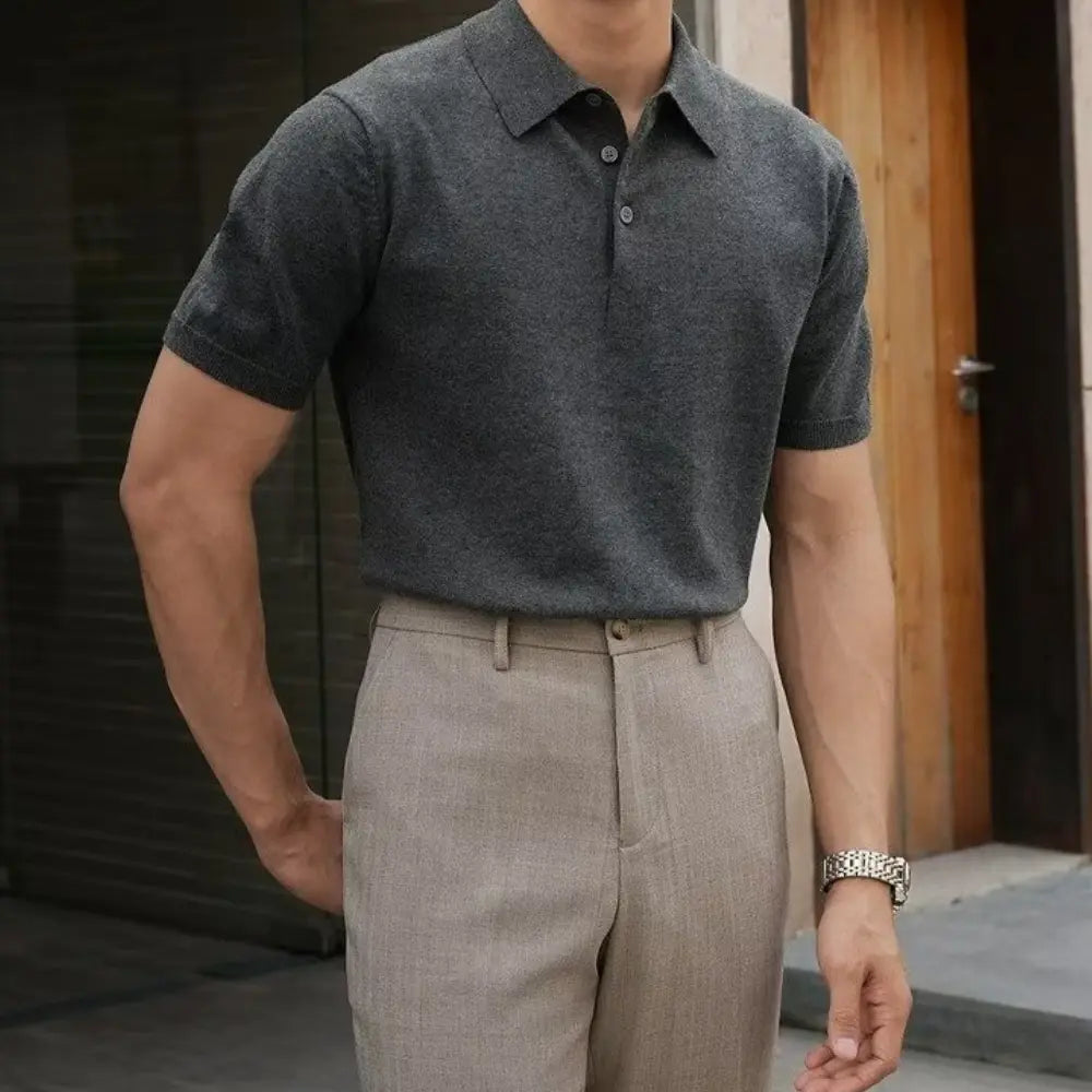 Men's Henry Collar slim fit Polo shirts– Leisure Style | Old Money Pullover Prendersons