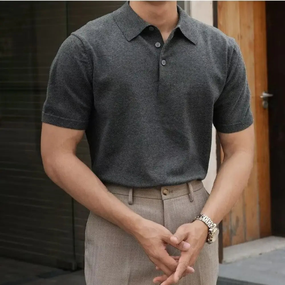 Men's Henry Collar slim fit Polo shirts– Leisure Style | Old Money Pullover Prendersons