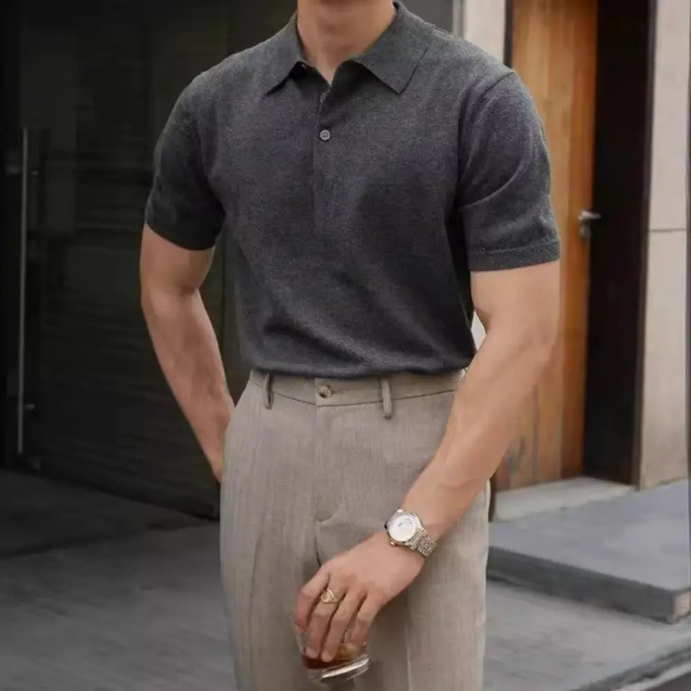 Men's Henry Collar slim fit Polo shirts– Leisure Style | Old Money Pullover Prendersons
