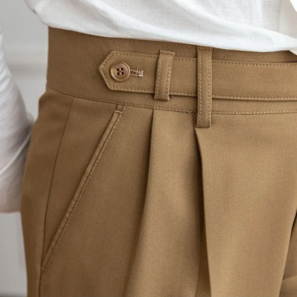Straight Fit Cropped Pant for Men – Spring-Autumn Essential | British Old Money Menswear Prendersons