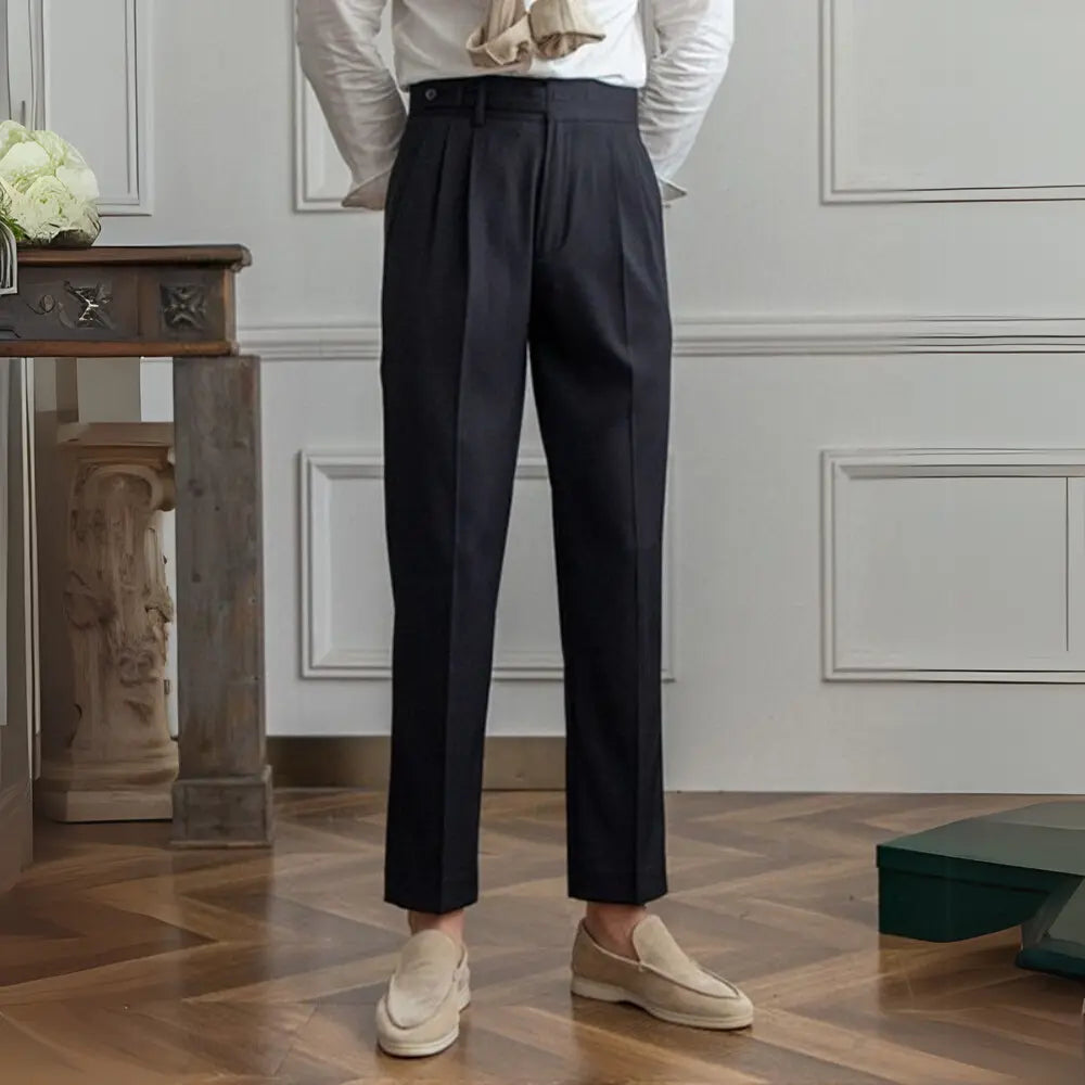 Straight Fit Cropped Pant for Men – Spring-Autumn Essential | British Old Money Menswear Prendersons
