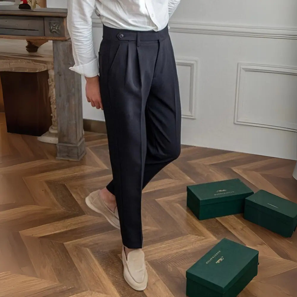 Straight Fit Cropped Pant for Men – Spring-Autumn Essential | British Old Money Menswear Prendersons