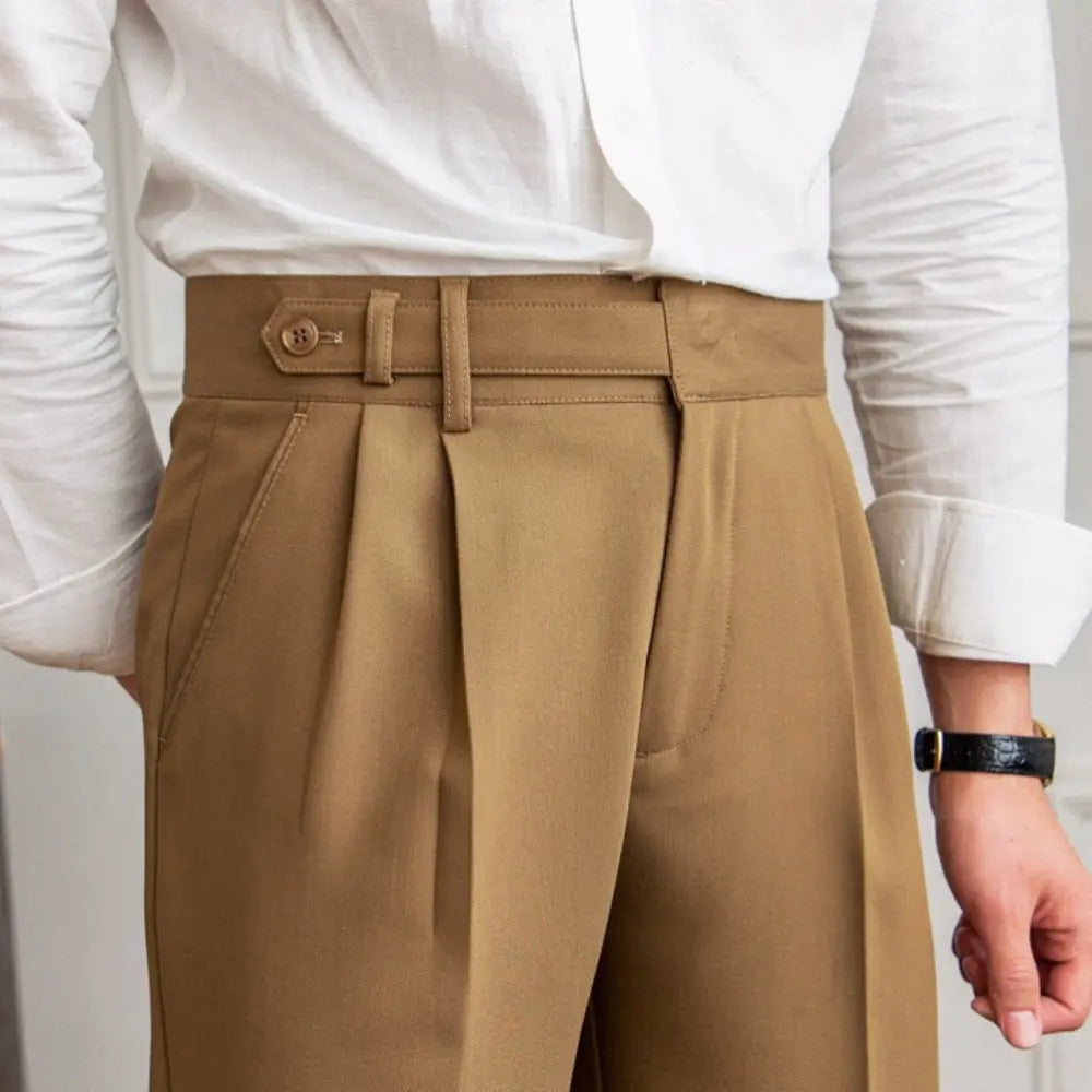 Straight Fit Cropped Pant for Men – Spring-Autumn Essential | British Old Money Menswear Prendersons