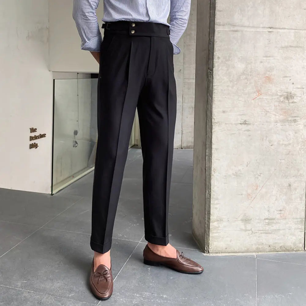 New Men's Naples Straight Leg High Waist Pants – White, Black, Khaki | Daily Wear | Old Money Leisure Fit Prendersons