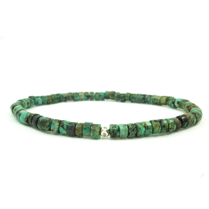 Niche designer original POHIER Heritage natural turquoise silver bead bracelet male couple bracelet Montrel Frames