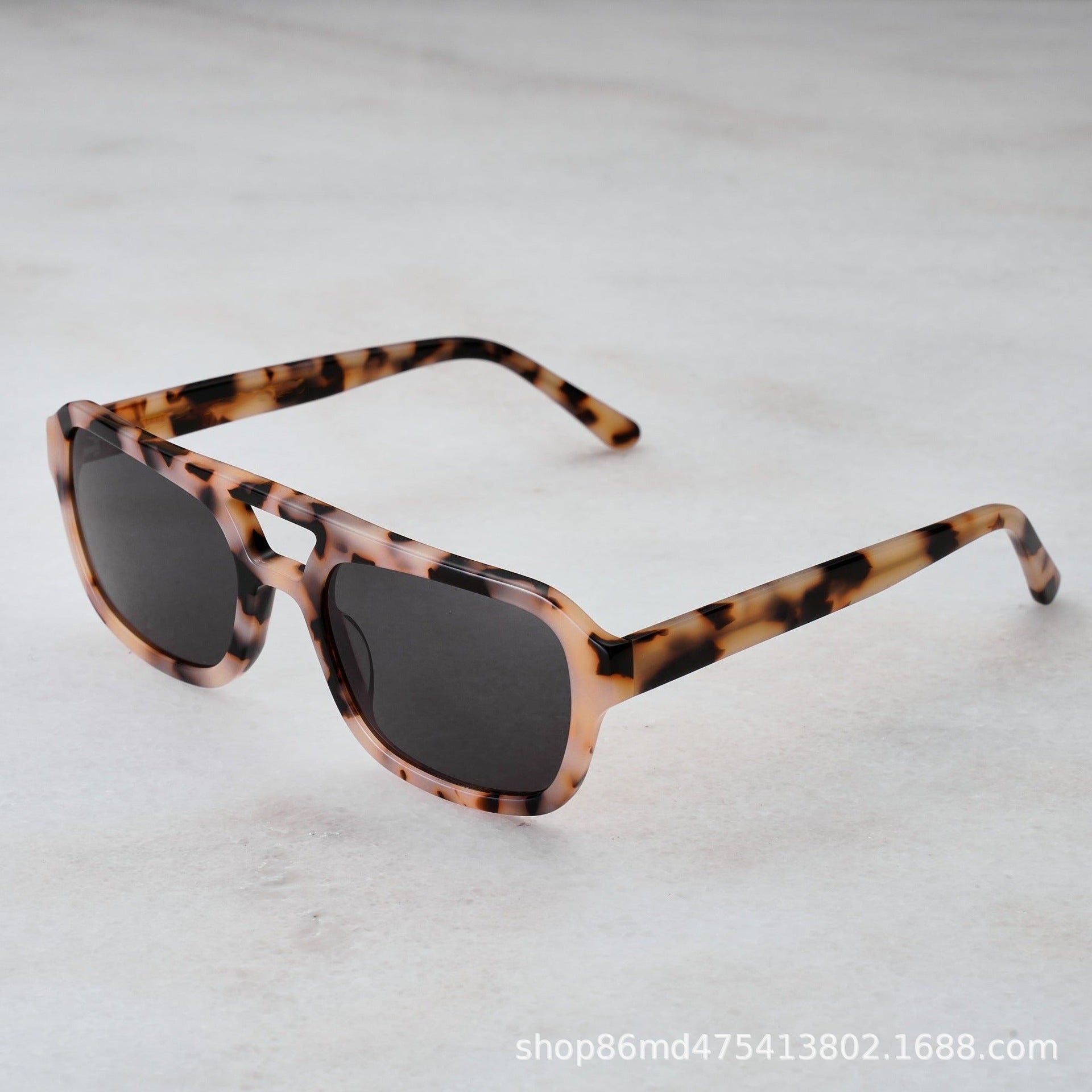 High-end double beam fashion sunglasses cross-border trend plate sunglasses men's and women's personality European and American polarized sunglasses Montrel Frames