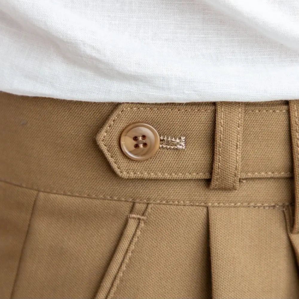 Mid-High Waist Korean Pants – Cropped Straight Fit Trousers | Spring-Autumn | Old Money Menswear Prendersons