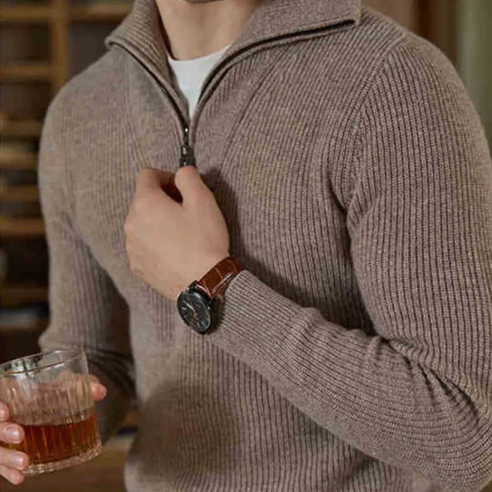 Regular Fit Textured Sweater – Ancient Blue | Casual Pullover | Pure Wool Warmth