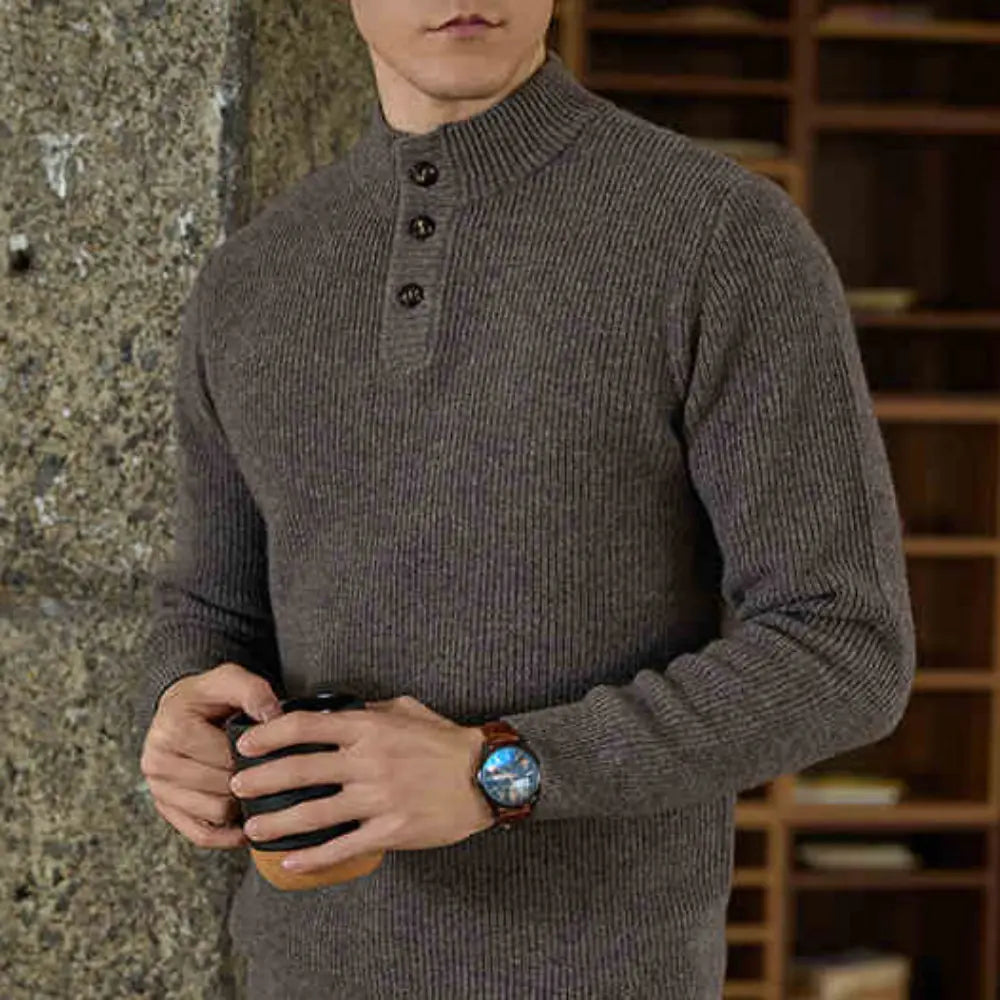 Slim Fit Turtleneck Sweater – Neutral Tones | Casual Knitwear | Pure Wool Warmth