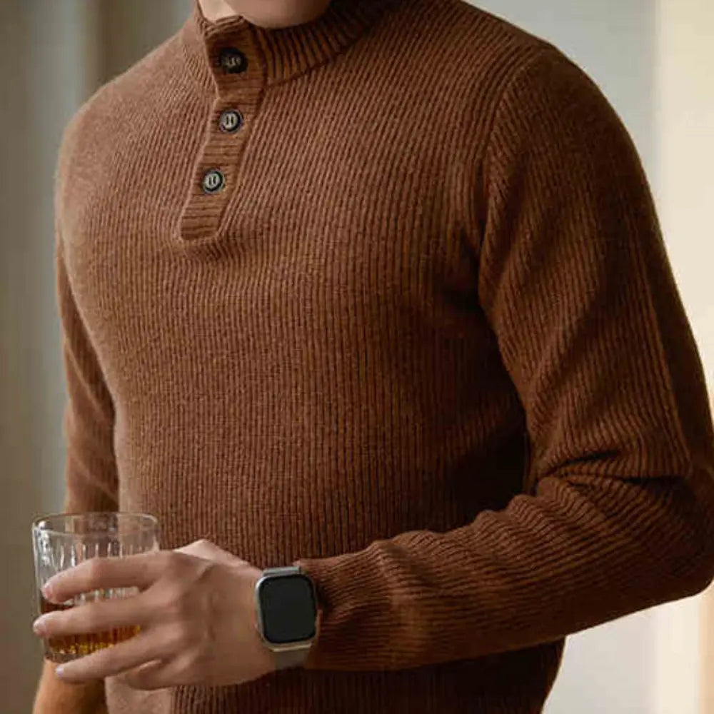 Slim Fit Turtleneck Sweater – Neutral Tones | Casual Knitwear | Pure Wool Warmth