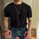 American Retro Loose Fit Round Neck T Shirt –  Breathable Italian Knit | Old Money Style Prendersons