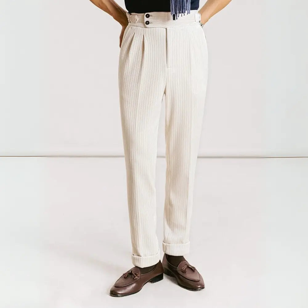 Straight Fit Corduroy Pants – Brown, Black & Beige | Leisure | Old Money Menswear