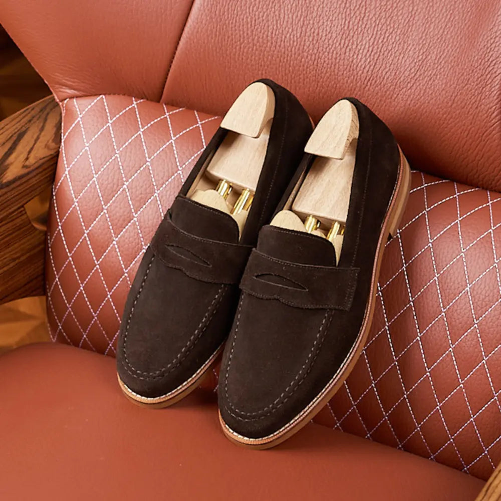 British Business Casual Men's Leather Shoes – Coffee Brown | Business Casual | British Elegance
