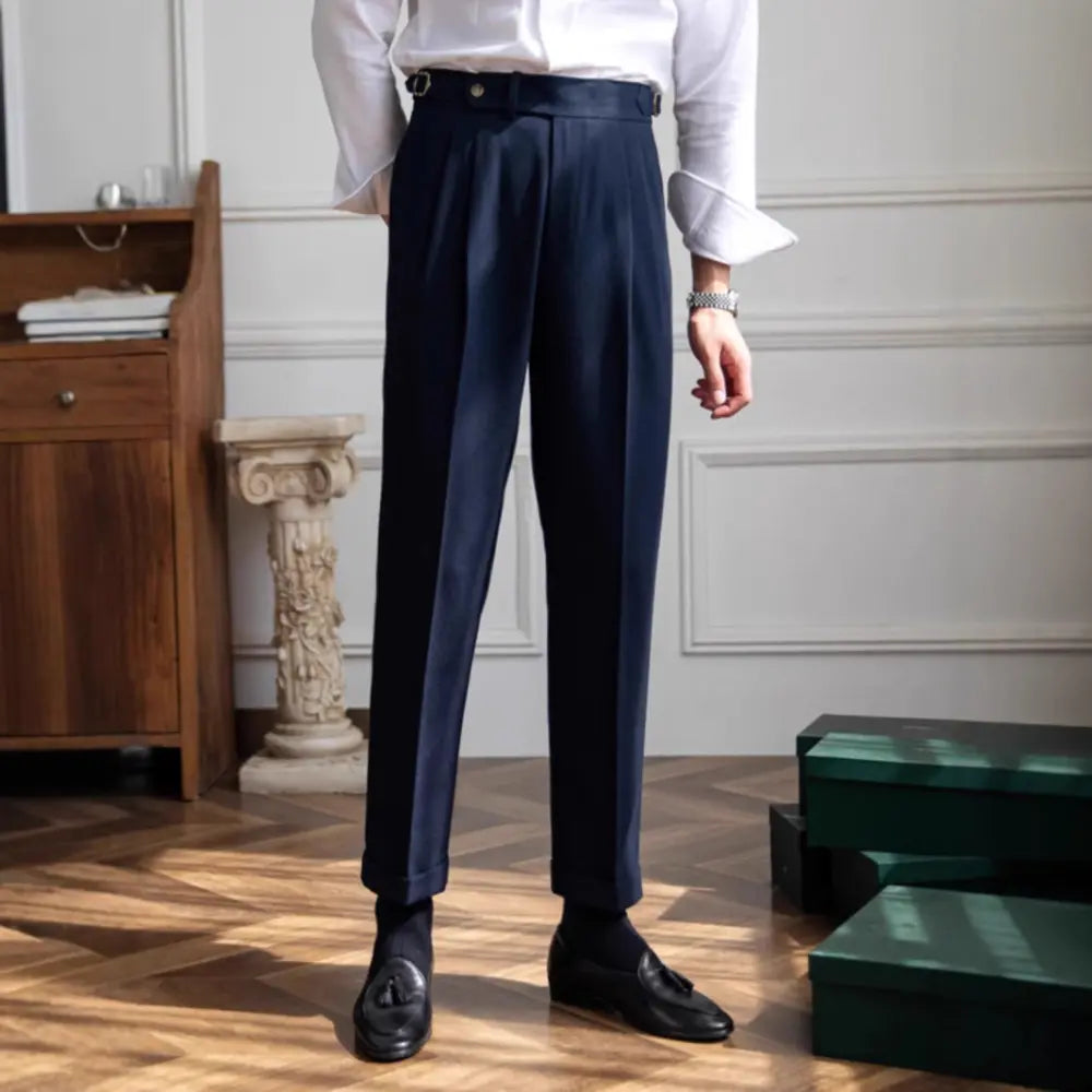 Straight Fit Business Casual Pants – Navy, Black, White | Office & Leisure | British Style