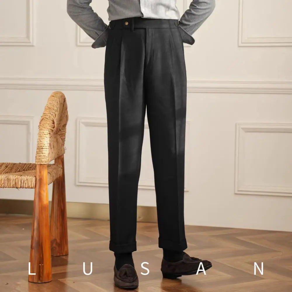 Straight Fit Business Casual Pants – Navy, Black, White | Office & Leisure | British Style