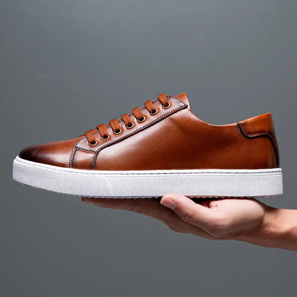British Style Classic Fit Men's Casual Shoes – Brown | Daily Comfort | Brushed Cowhide Elegance