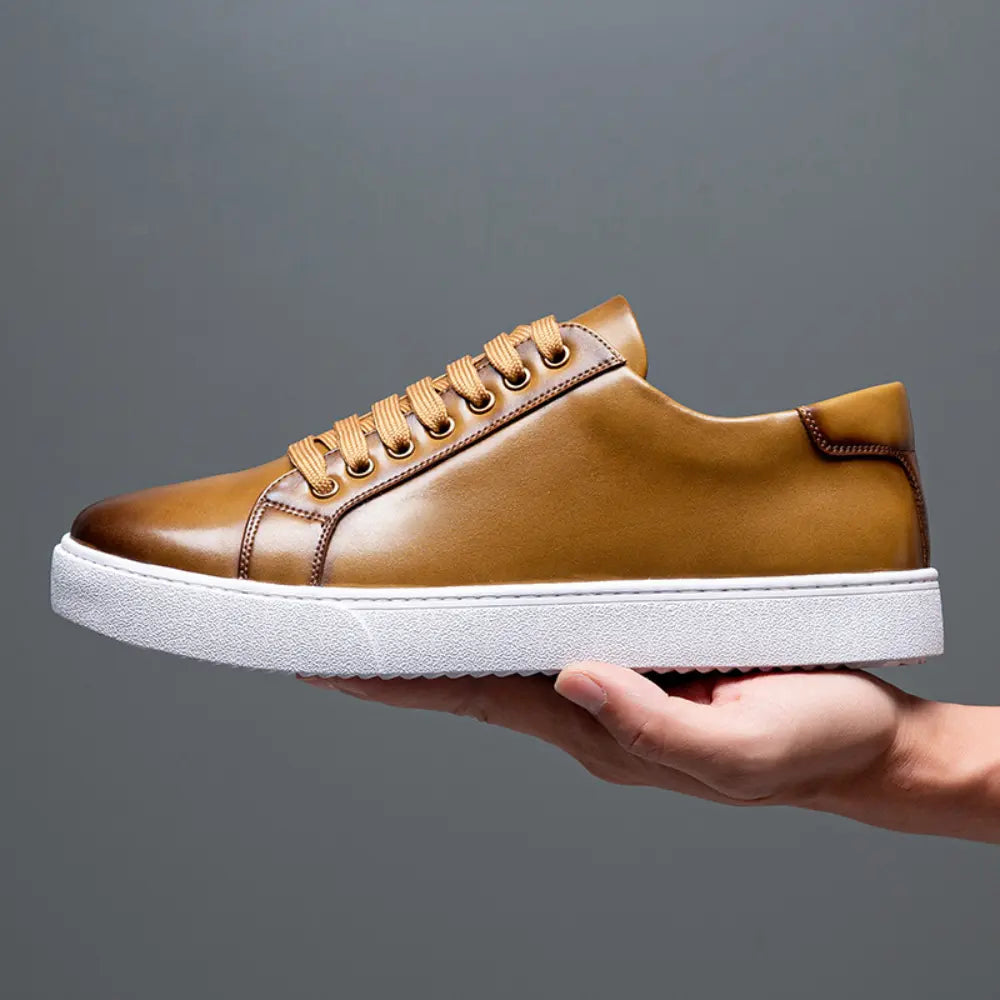 British Style Classic Fit Men's Casual Shoes – Brown | Daily Comfort | Brushed Cowhide Elegance