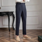 Men's Regular Fit Business Casual Trousers – Dark Blue | Leisure Commute | Old Money Menswear Prendersons