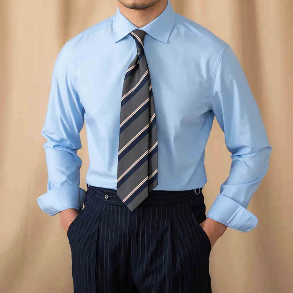 Business Formal Long Sleeved Shirt For Men – Solid Colour | Work & Leisure | Old Money Style