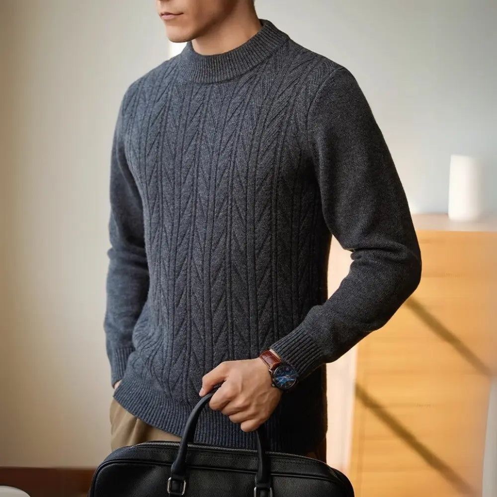 Regular Fit Warm Sweater – Misty Rain Camel | Casual Commute | Pure Wool Elegance