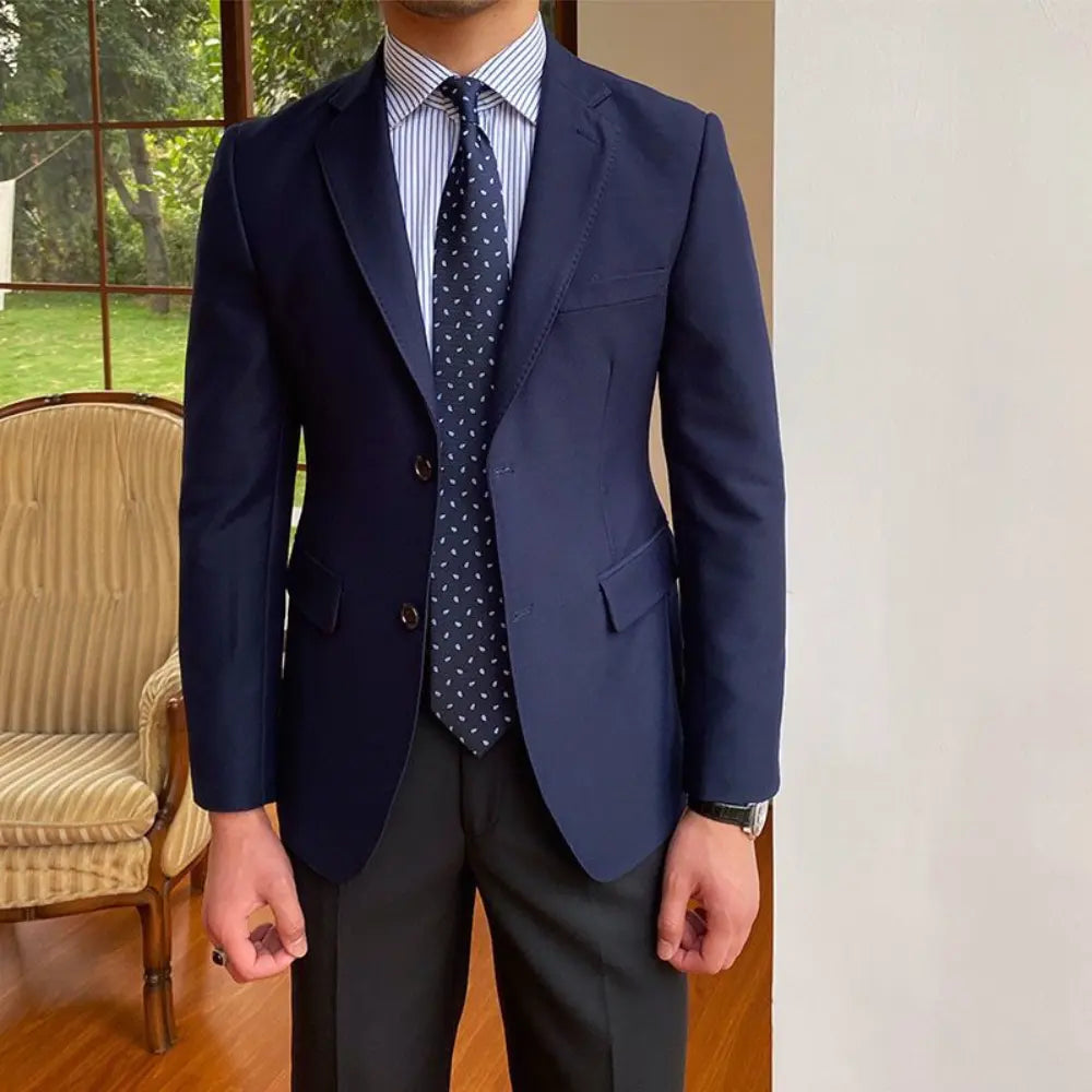Casual Business All-match Double Breasted Suit Jacket – Black & Navy | Light Business | Timeless Elegance
