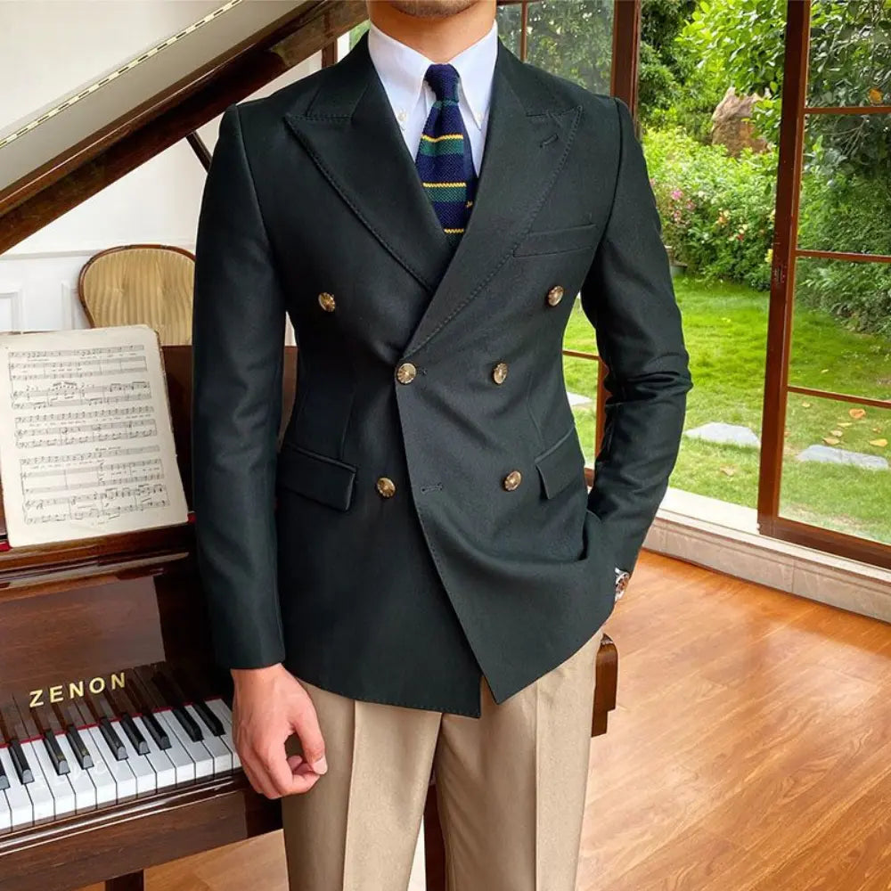 Casual Business All-match Double Breasted Suit Jacket – Black & Navy | Light Business | Timeless Elegance