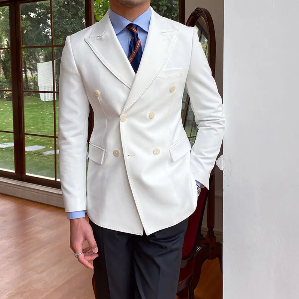 Casual Business All-match Double Breasted Suit Jacket – Black & Navy | Light Business | Timeless Elegance