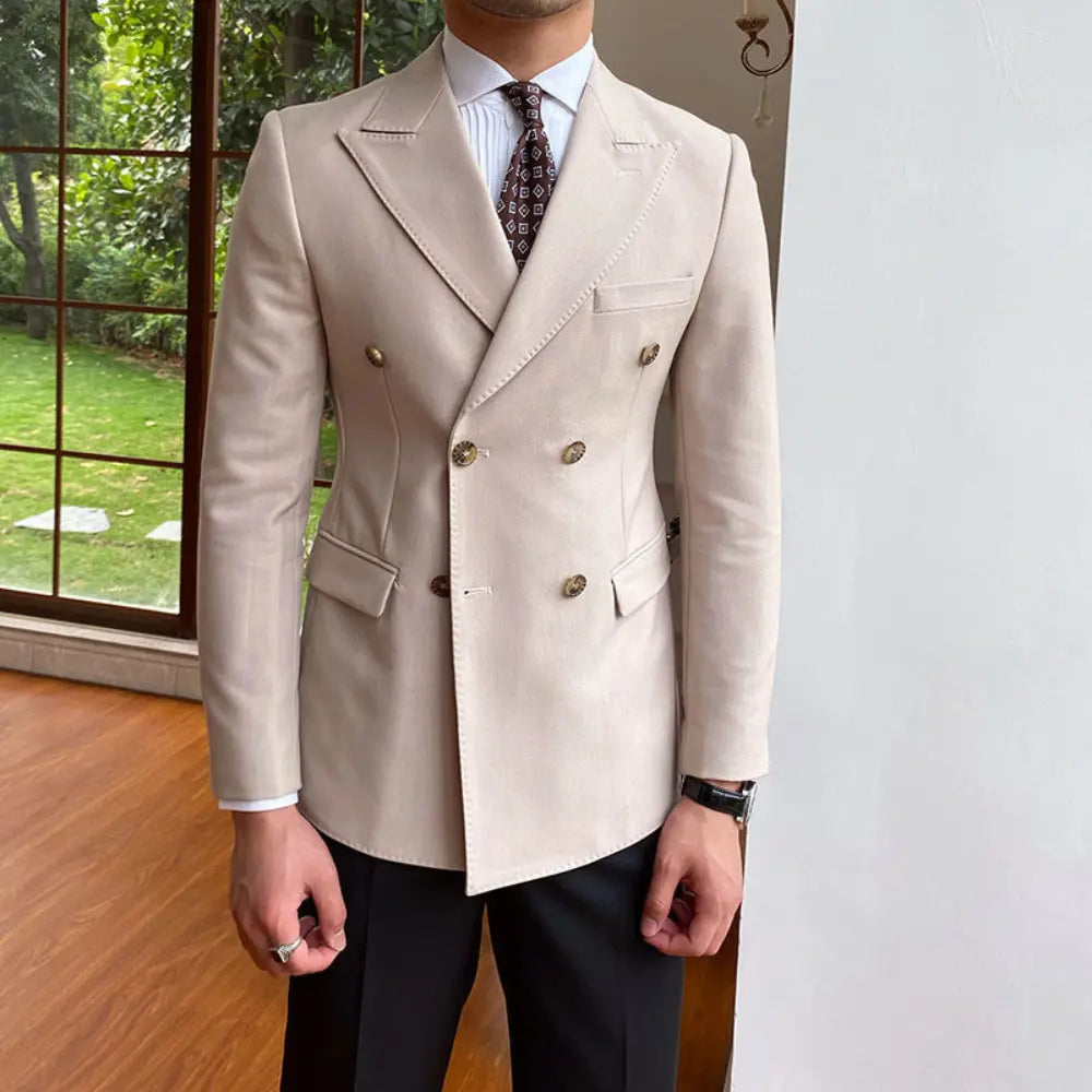 Casual Business All-match Double Breasted Suit Jacket – Black & Navy | Light Business | Timeless Elegance