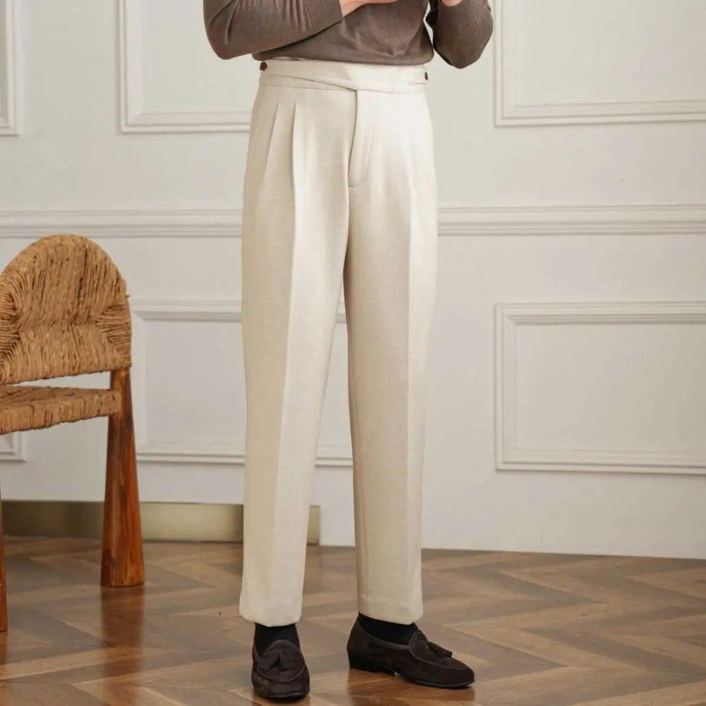 Regular Fit Suit Pants – Washed Black | Korean Style | 3D Cut Draped Elegance