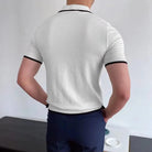 Slim Fit Striped Casual Polo Shirts for Men – White & Black | Old Money Style Prendersons