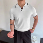 Slim Fit Striped Casual Polo Shirts for Men – White & Black | Old Money Style Prendersons