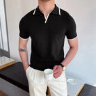 Slim Fit Striped Casual Polo Shirts for Men – White & Black | Old Money Style Prendersons