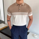 Casual Short-sleeved Striped Polo Shirt – Smart Casual | Old Money Menswear Prendersons