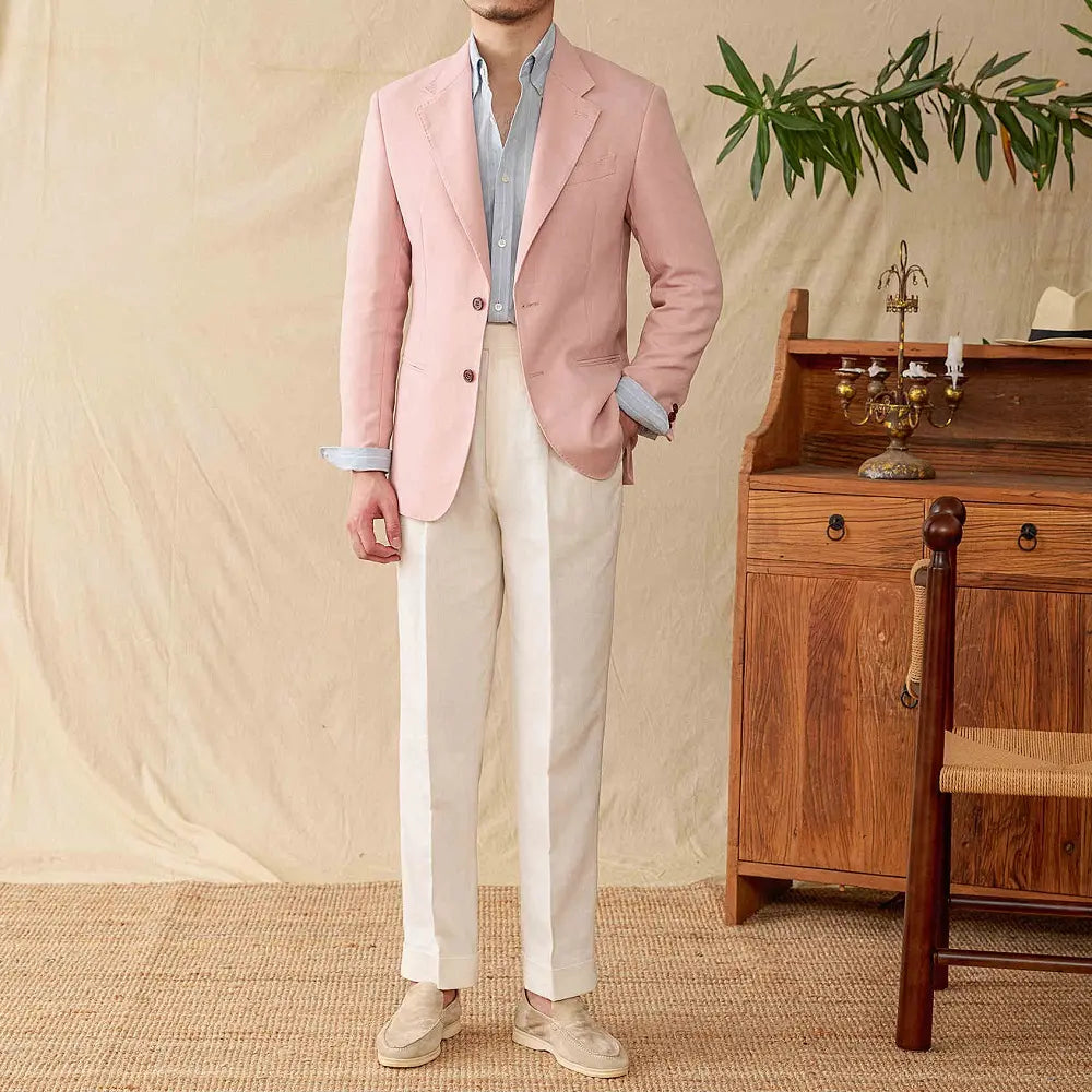 Casual Suit Natural Linen Jacket Men – Natural | Lightweight & Breathable | Old Money Menswear