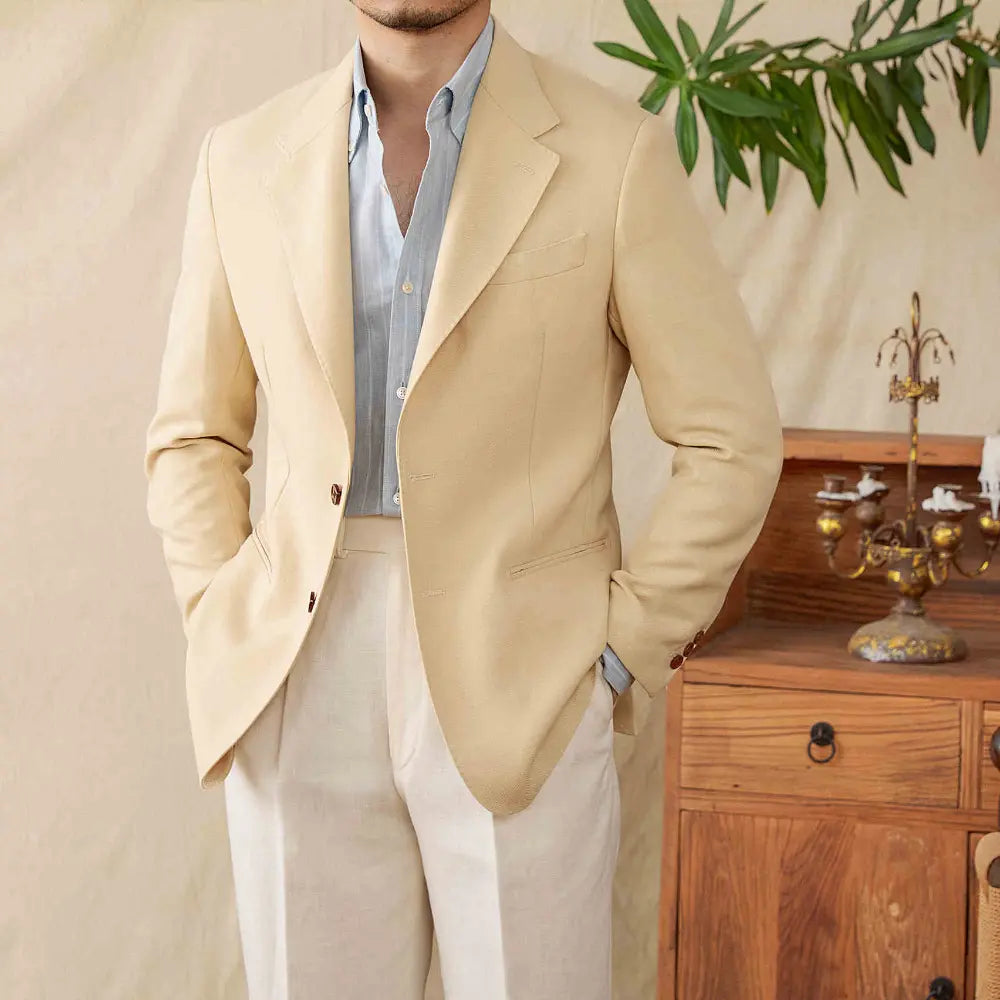 Casual Suit Natural Linen Jacket Men – Natural | Lightweight & Breathable | Old Money Menswear