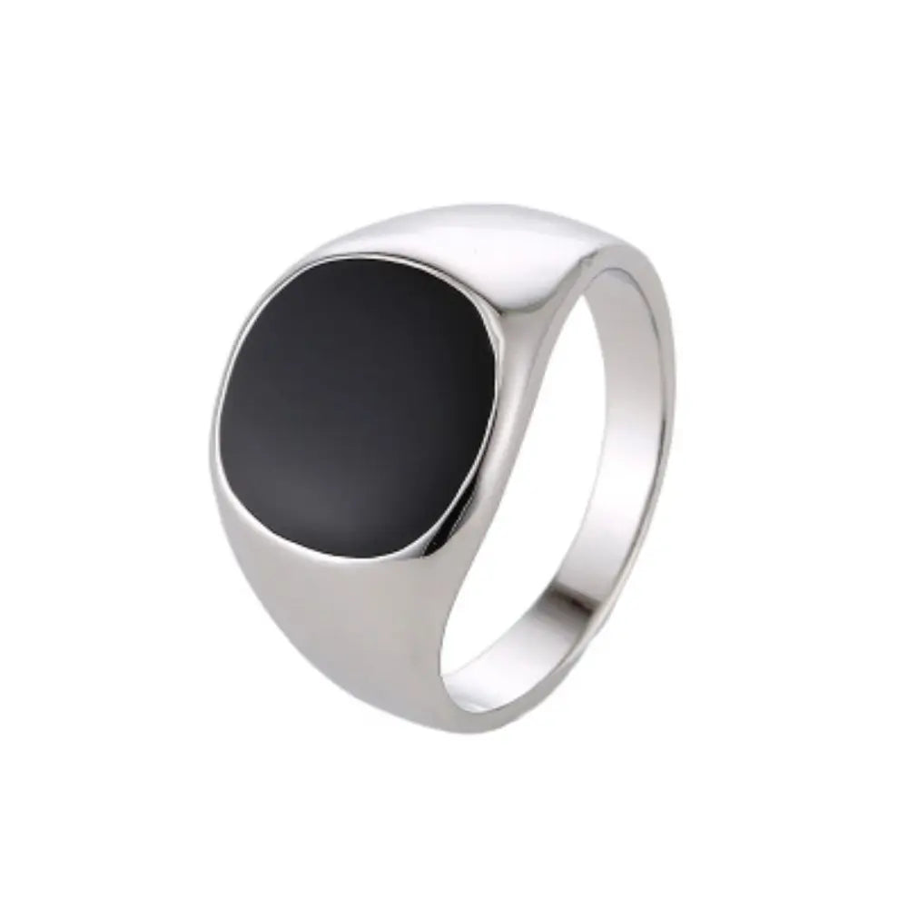 Classic Smooth Oil Dripping Men's Zinc Alloy Ring – Platinum & Gold | Statement Accessory | Old Money Menswear
