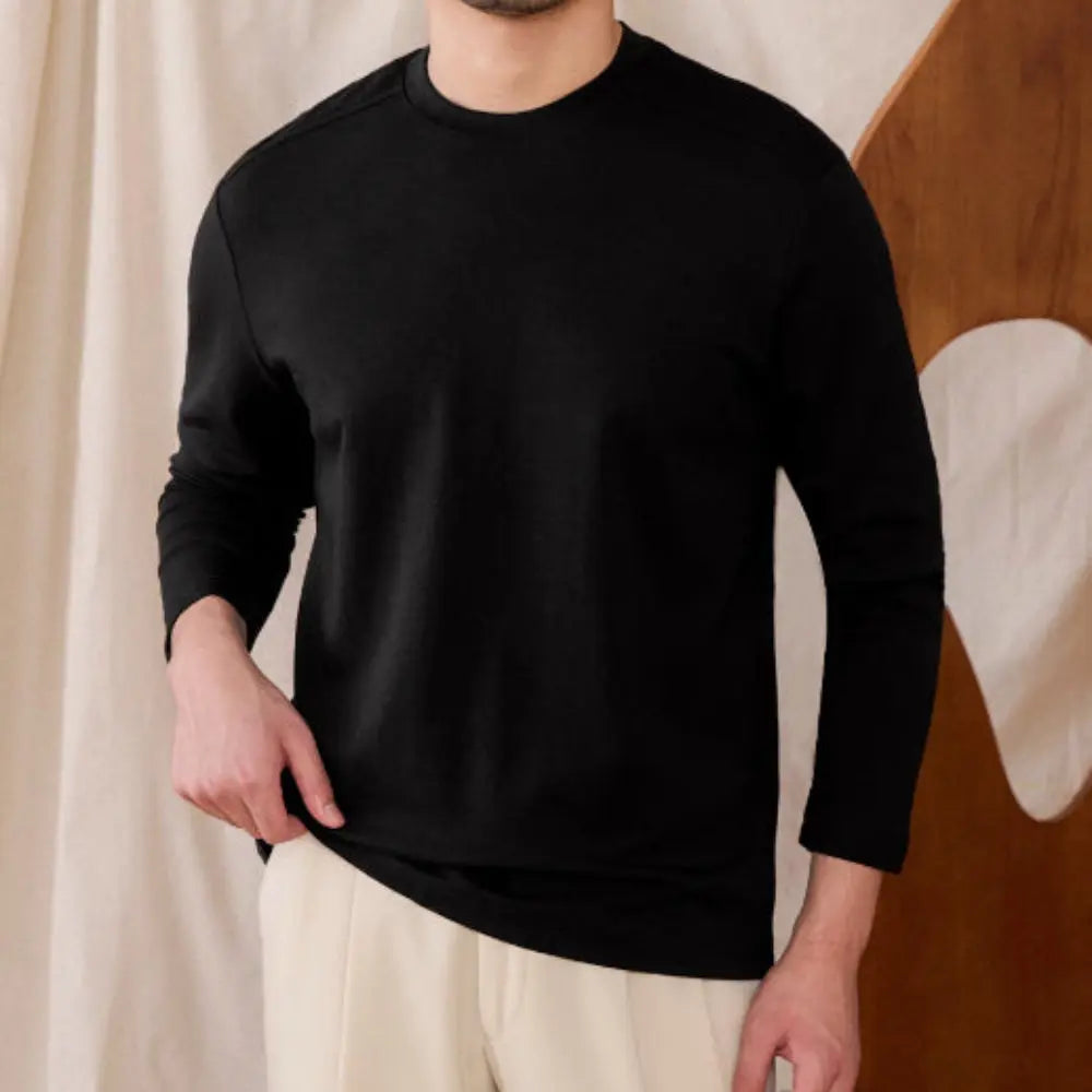Regular Fit Solid Long Sleeve Sweater – Camel | Daily Smartwear | Minimalist Knitwear