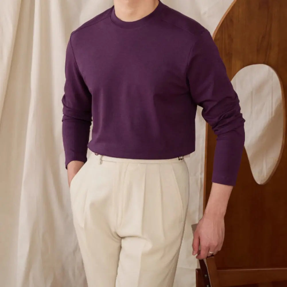 Regular Fit Solid Long Sleeve Sweater – Camel | Daily Smartwear | Minimalist Knitwear