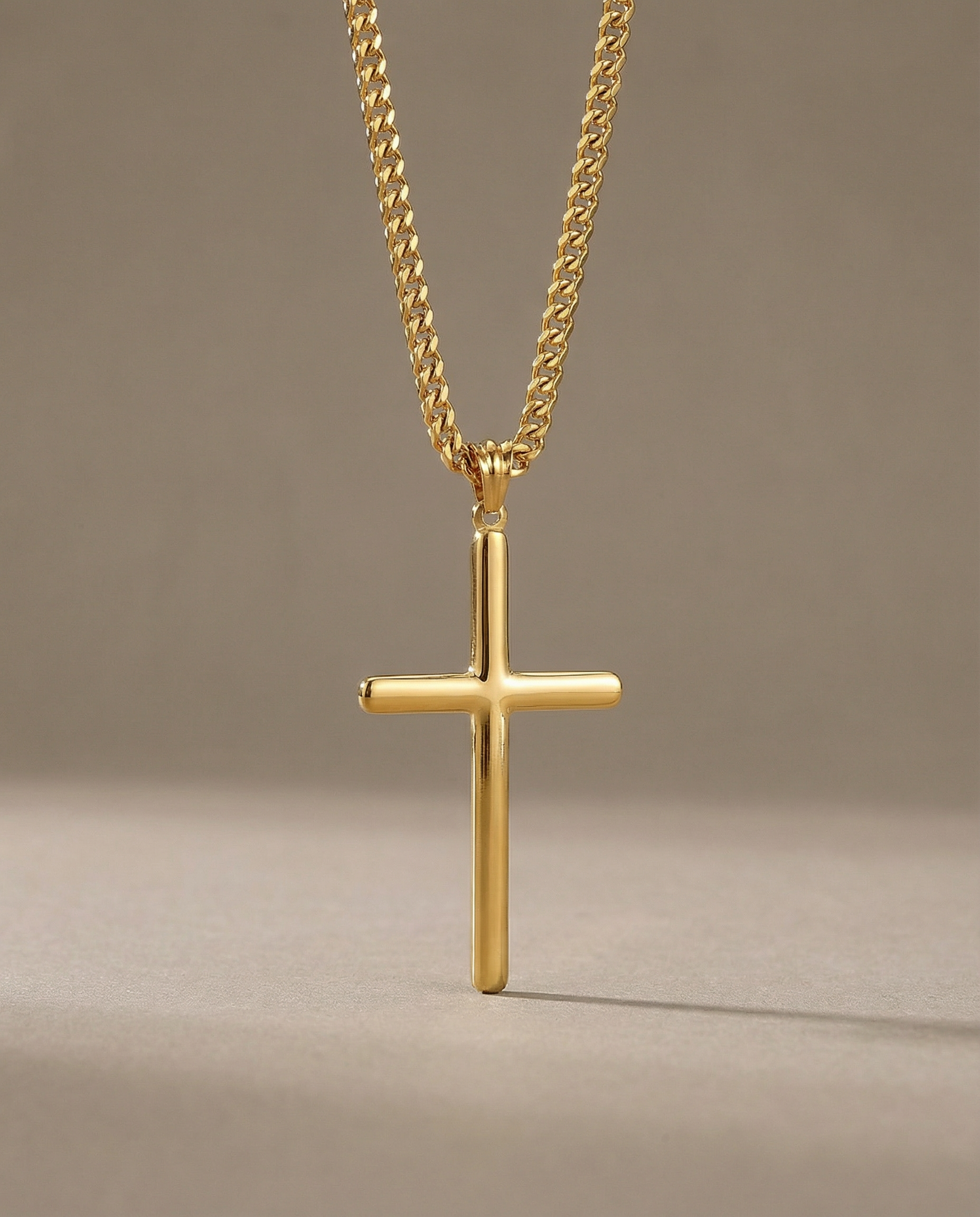European and American cross-border titanium steel glossy cross pendant necklace high-quality men's positive and negative chain stainless steel necklace wholesale Montrel Frames