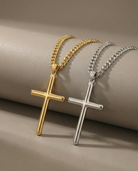 European and American cross-border titanium steel glossy cross pendant necklace high-quality men's positive and negative chain stainless steel necklace wholesale Montrel Frames