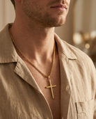 European and American cross-border titanium steel glossy cross pendant necklace high-quality men's positive and negative chain stainless steel necklace wholesale Montrel Frames