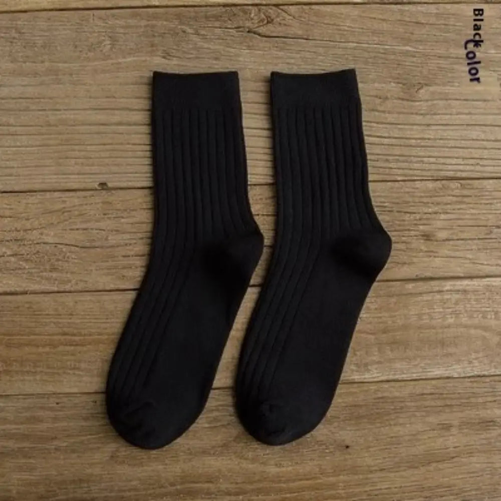 Mid-Calf Men's Thin Socks – Solid Colour | All-Season Comfort | Sweat-Absorbing Sportswear