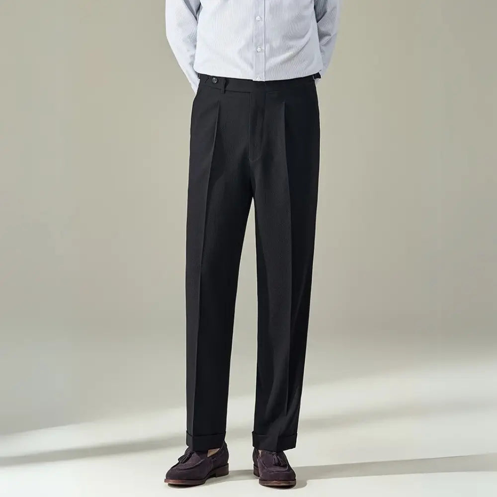 Straight Fit Light Business Mens Baggy Pants – Black, Navy Blue, Brown, Apricot, White | Old Money Menswear Prendersons